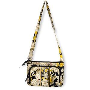 Vera Bradley Beautiful Yellow Patterned Pocketbook Adjustable Strap